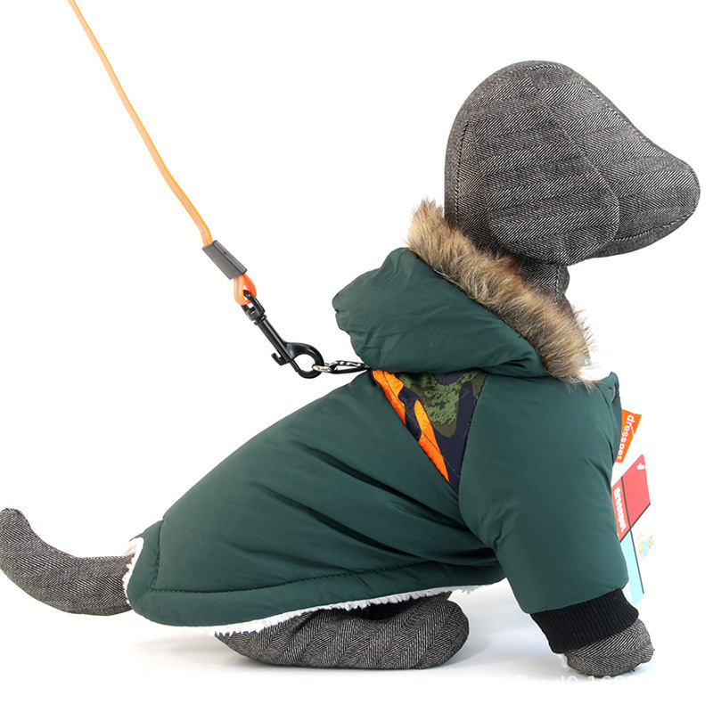 Warm Two-Legged Plush Vest Hoodie | Autumn And Winter Clothes for Small Dog-xinru