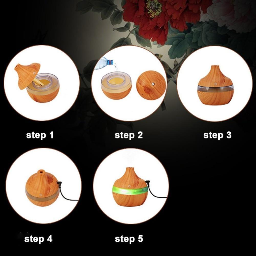 Creative Home Wood Grain Aroma Diffuser USB Humidifier Aroma Diffuser-xinru