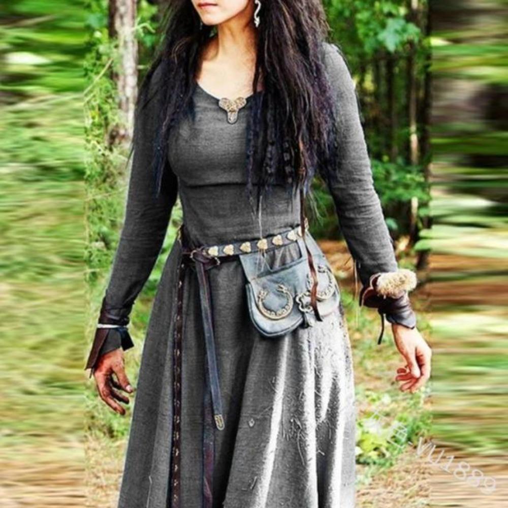 Renaissance Viking Long Sleeve Dress-xinru