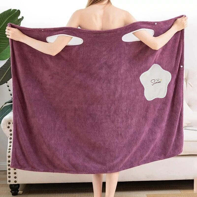 Women Quick Dry BATH TOWEL Bathroom Beach Towels Bathrobe Wearable Superfine-xinru