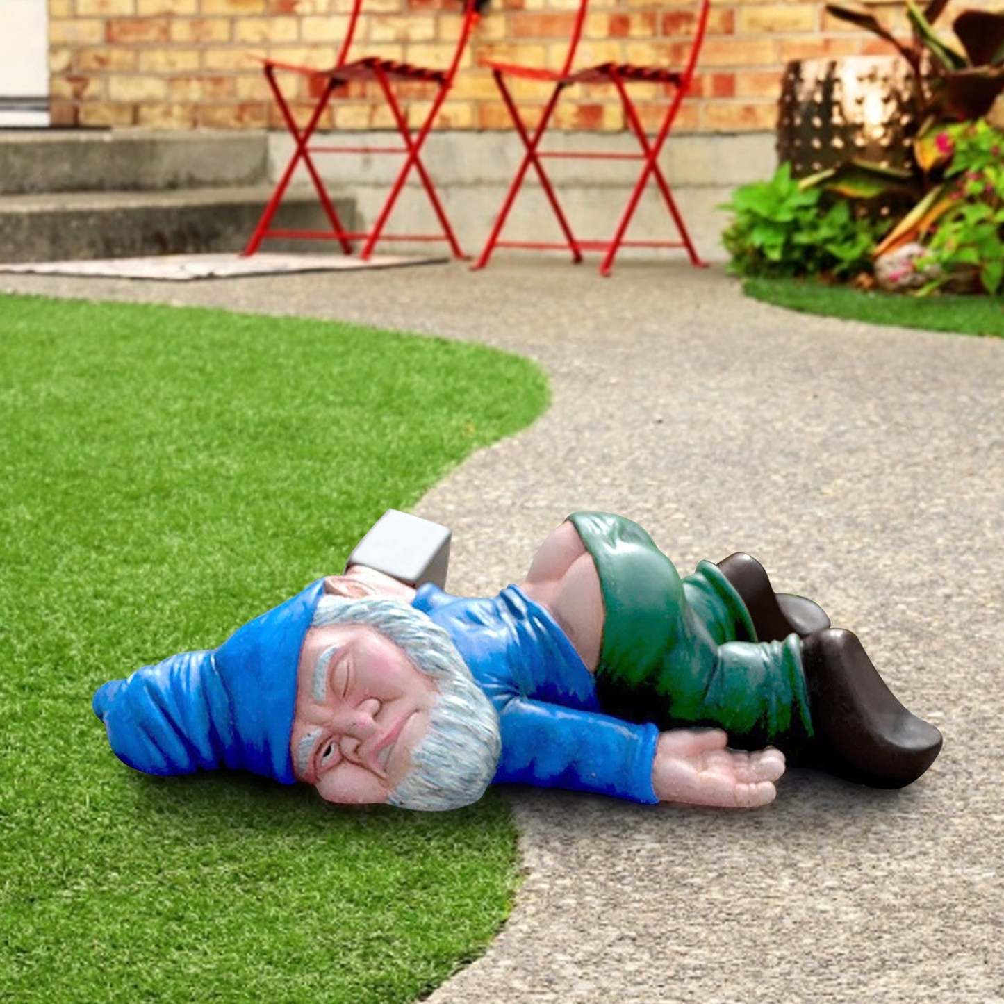 Creative Funny Drunk Dwarf Outdoor Garden Statue Decoration-xinru