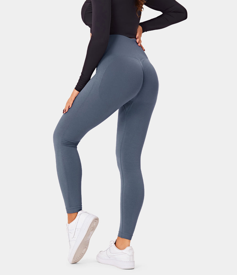 Seamless Flow High Waisted Butt Lifting Plain Full Length Leggings-xinru shop