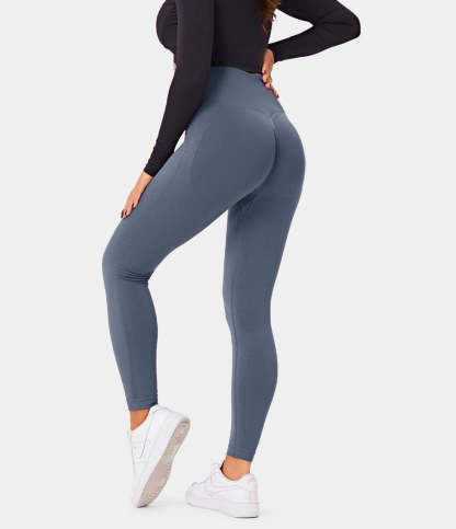 Seamless Flow High Waisted Butt Lifting Plain Full Length Leggings-xinru shop