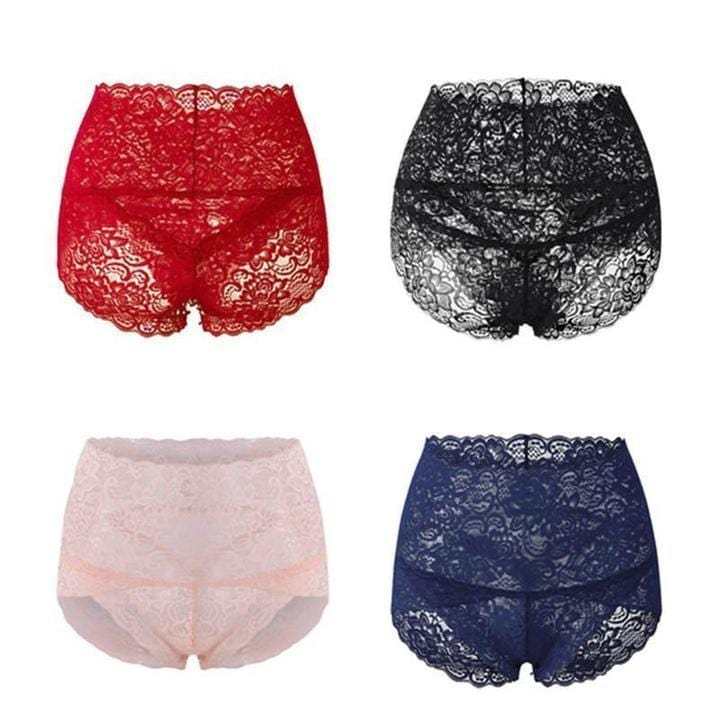 Women Seamless Lace Panties Breathable High Waist Butt Lift Briefs Underwea-xinru