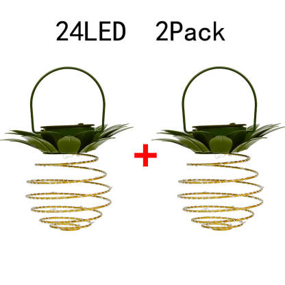 Solar Pineapple Iron Lantern LED Waterproof Hanging Lights Garden Decorative-xinru