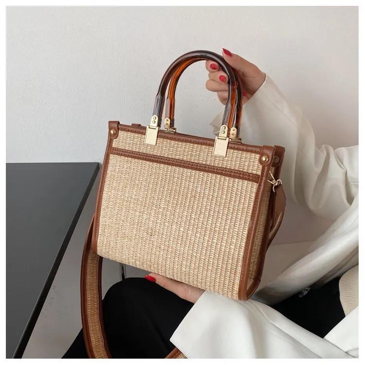 ウーブンバッグ大容量トートバッグ-xinru shop