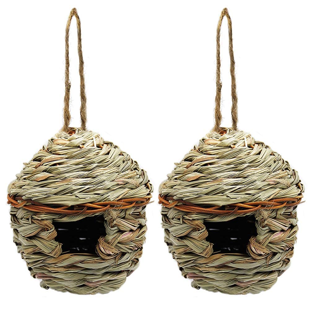 Grass Hand Woven Bird House For Outdoor Hanging-xinru