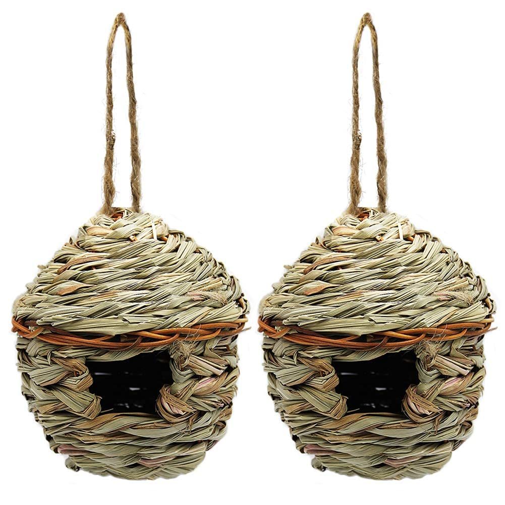 Grass Hand Woven Bird House For Outdoor Hanging-xinru