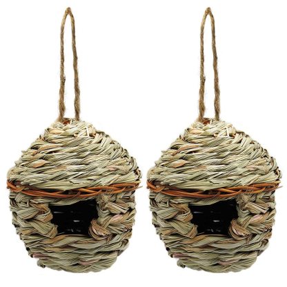 Grass Hand Woven Bird House For Outdoor Hanging-xinru