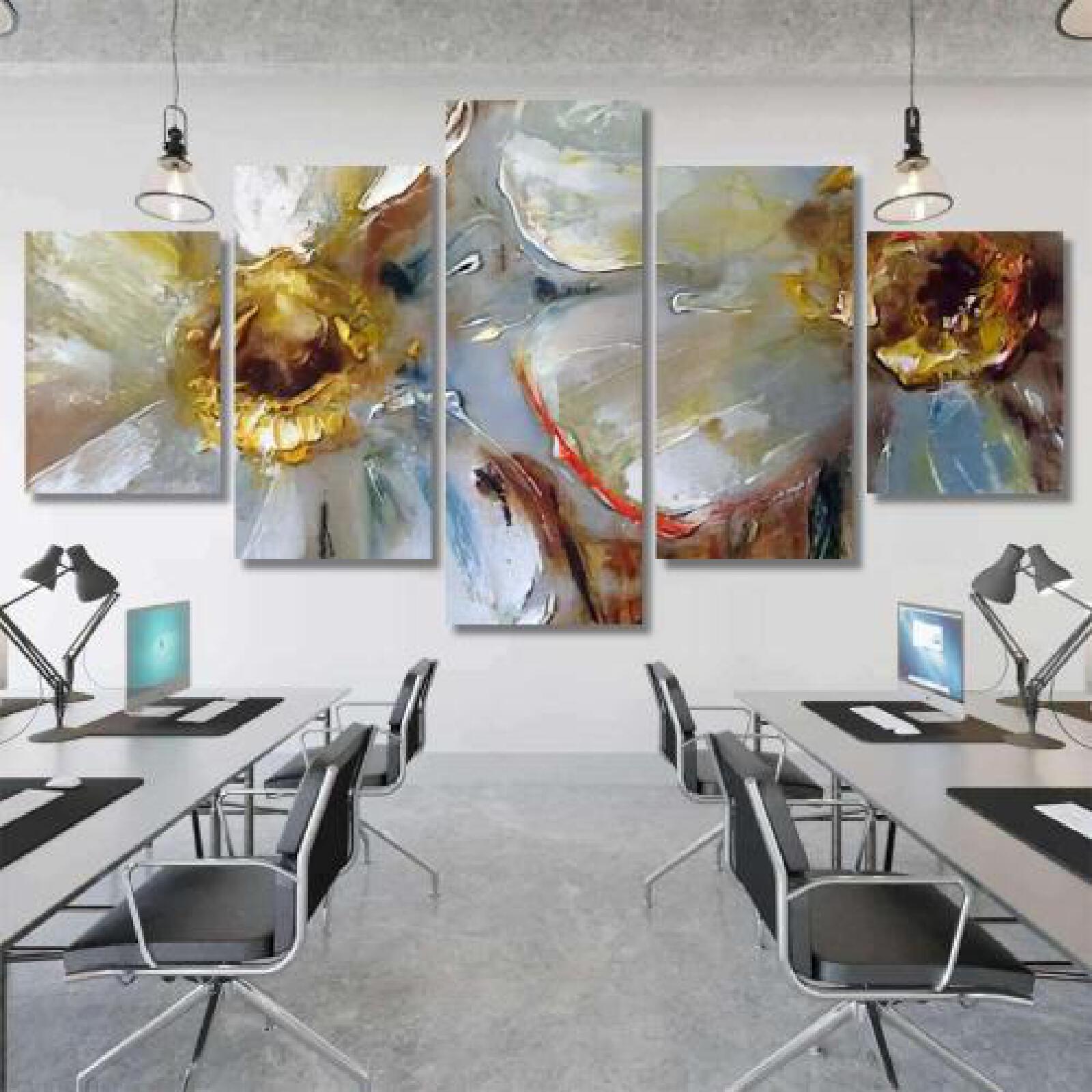 Daffodils Pale Yellow Delicate Flowers Oil-xinru shop