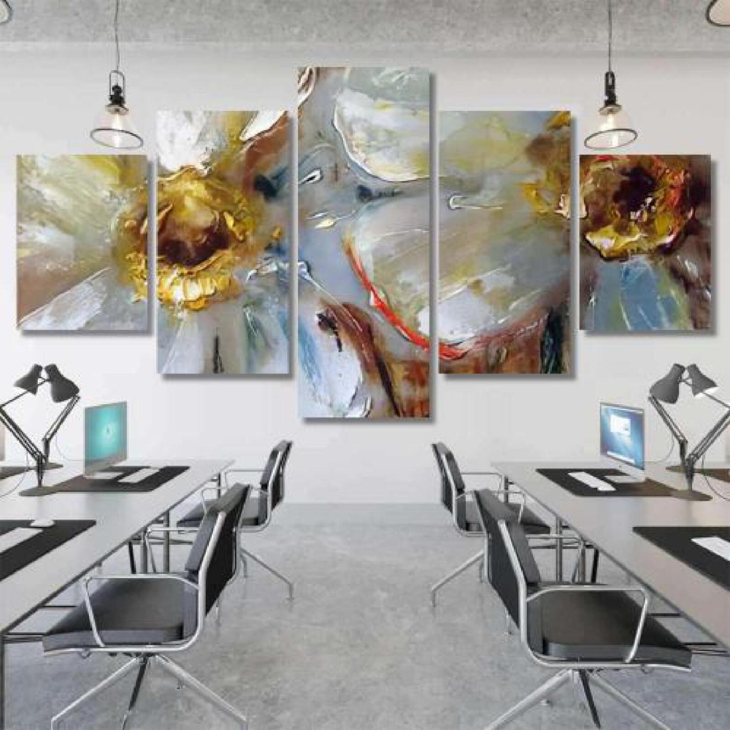 Daffodils Pale Yellow Delicate Flowers Oil-xinru shop