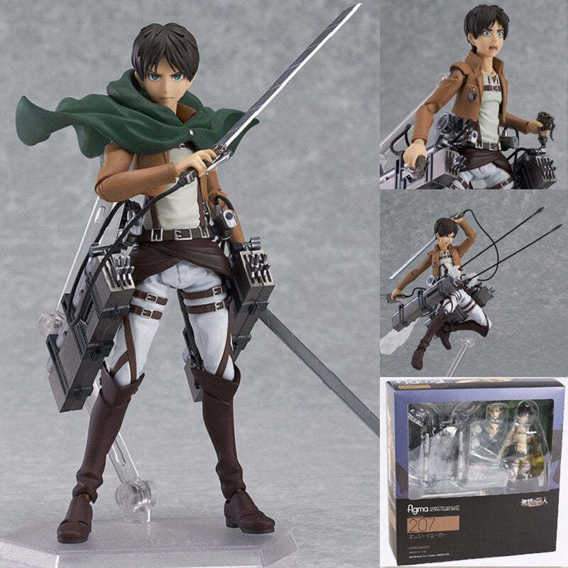Attack on Titan Levi Mikasa Eren Ackerman PVC Figure Anime Action Model Toy-xinru