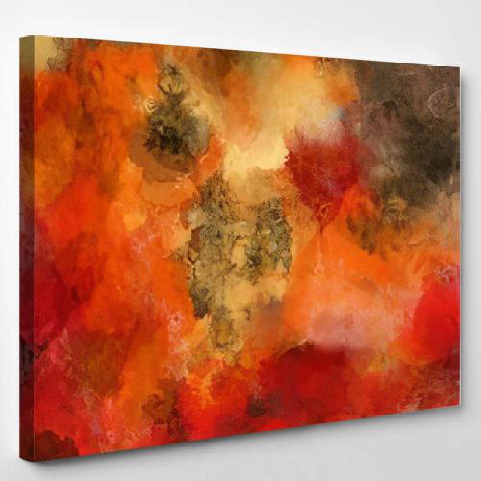 Art Abstract Painted Bright Red-xinru shop