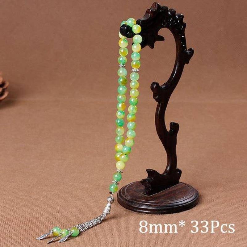 Natural Stone Agates Tassel Rosary Meditation Prayer Bead-xinru