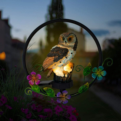 Solar Garden LED Light Owl Animal Elf Lawn Decoration-xinru