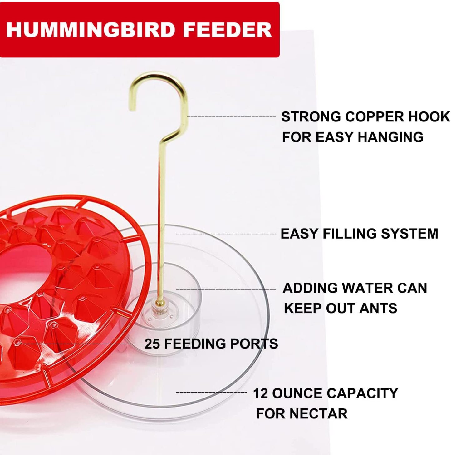 Leak Proof Easy To Clean And Fill Hummingbird Feeder 25 Feeding Ports-xinru