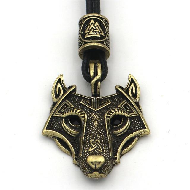 Men's Stainless Steel Norse Viking Wolf Pendant Necklace-xinru