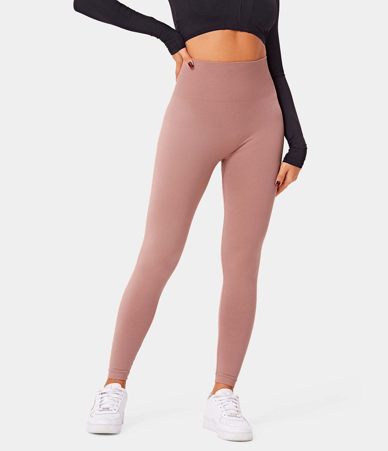 Seamless Flow High Waisted Butt Lifting Plain Full Length Leggings-xinru shop