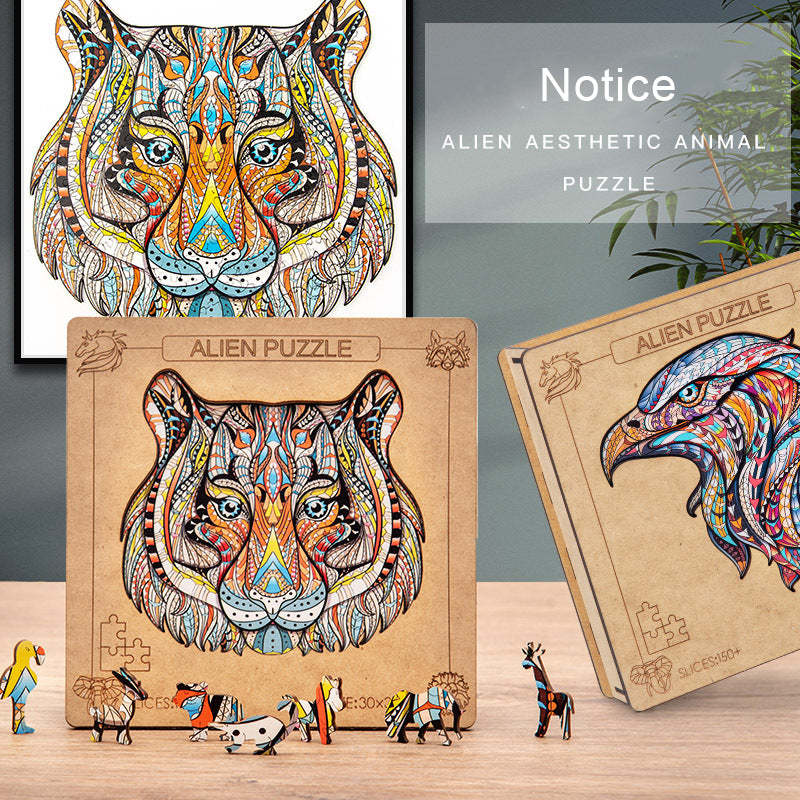 Wooden Animal Irregular Shaped Puzzles For Adults-xinru