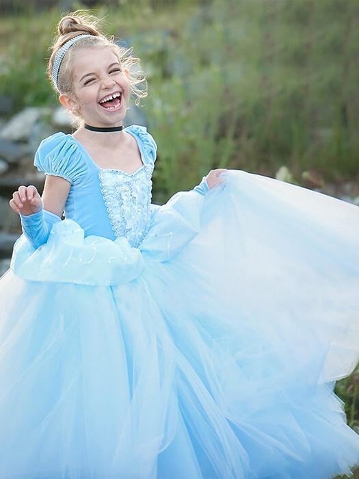 Cinderella Fairytale Princess Cosplay Dress For Girls-xinru