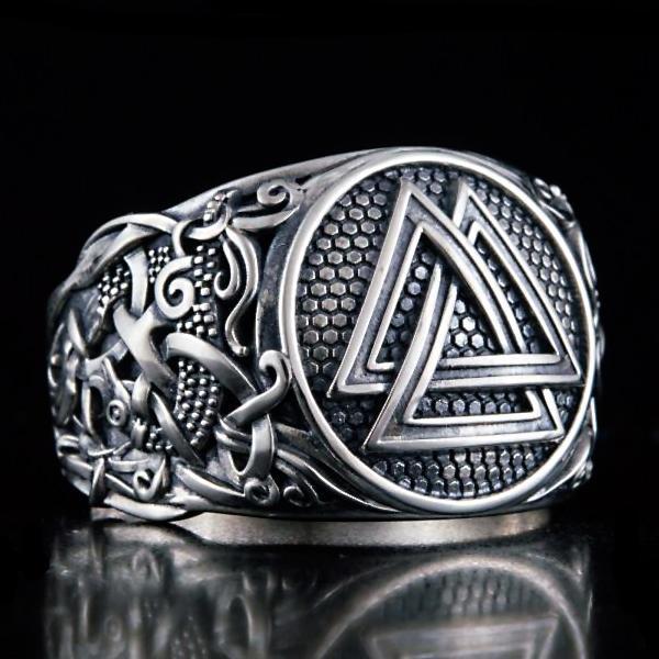 Valknut Ring - Sterling Silver or Gold-xinru shop