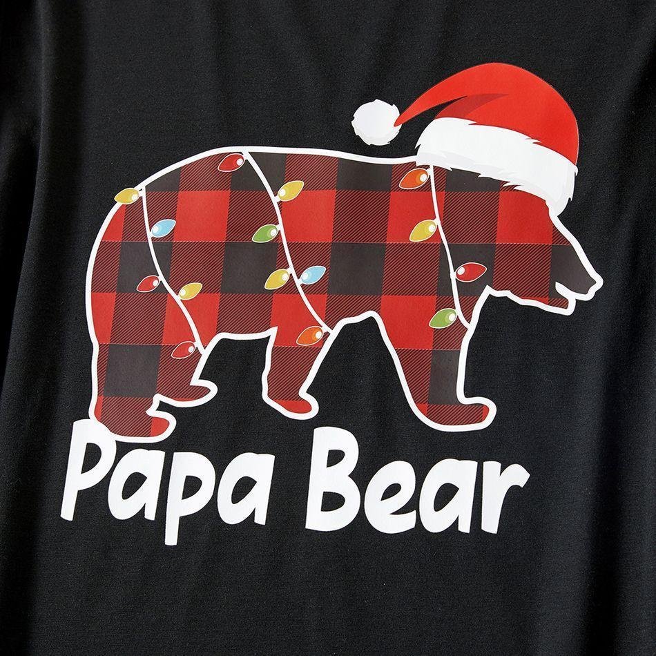 Plus Size Christmas Polar Bear in Hat and Red Plaid Print Family Matching Long-sleeve Pajamas Sets-xinru shop