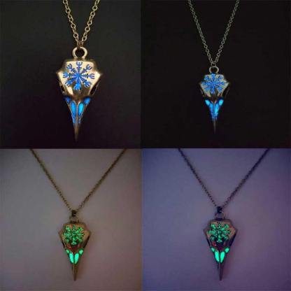 Viking Raven Glowing Runic Compass Pendant Necklace-xinru