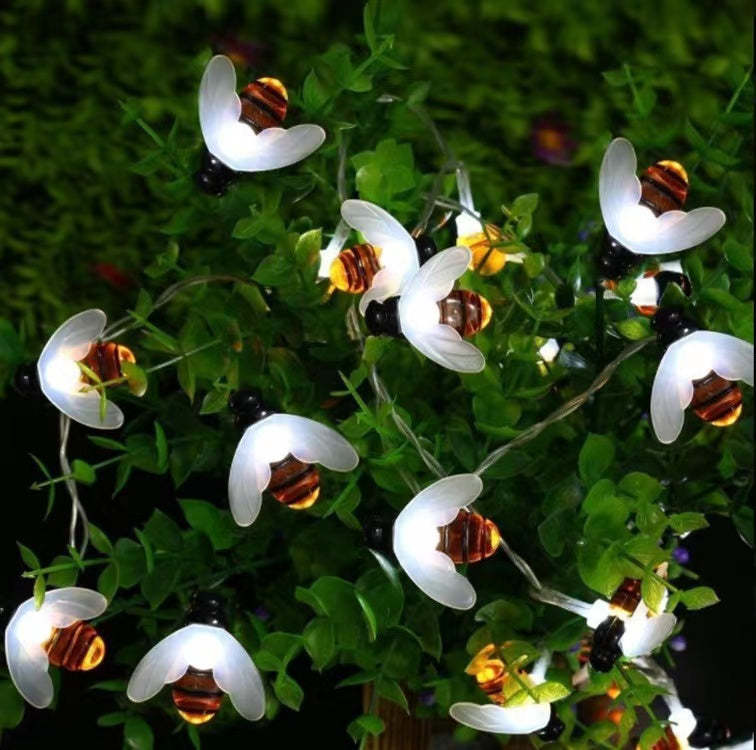 Solar Cute Bee Garden Fence LED String Lights-xinru