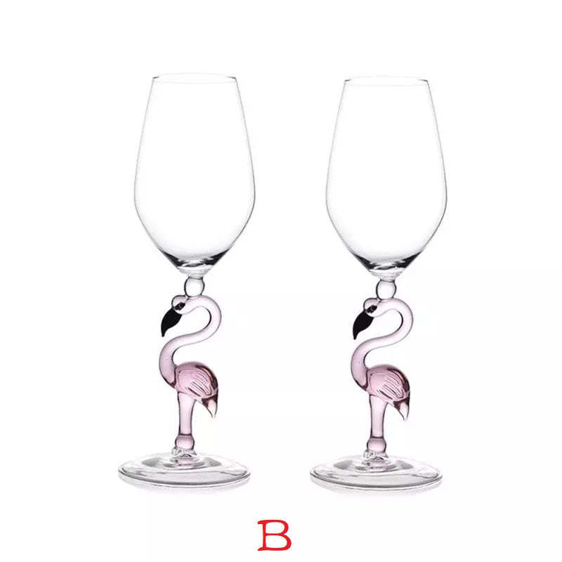 Creative Flamingo Wine Glasses Durable Goblet Set-xinru