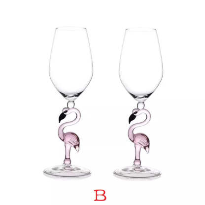 Creative Flamingo Wine Glasses Durable Goblet Set-xinru