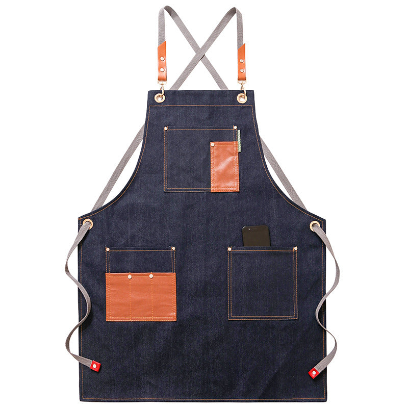 Adjustable Unisex Canvas Work Apron With Pockets-xinru