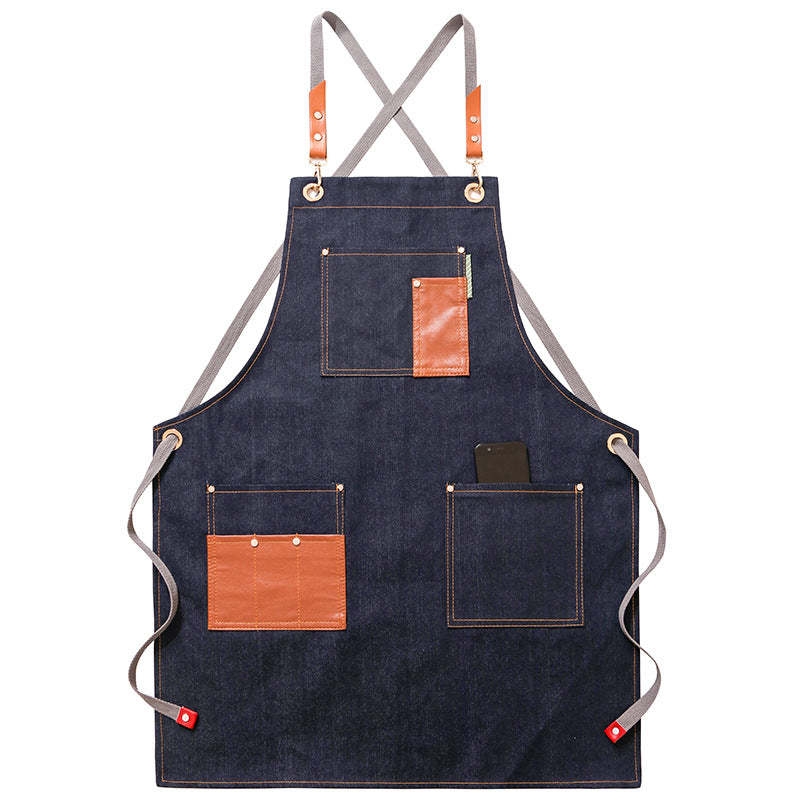 Adjustable Unisex Canvas Work Apron With Pockets-xinru