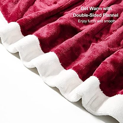 Flannel Heated Blanket Machine Washable (Red & White)-xinru shop