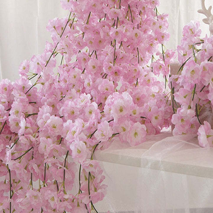 5PCS  Artificial Flower Cherry Blossom Branch Spring Garland For Party Wedding Decoration-xinru
