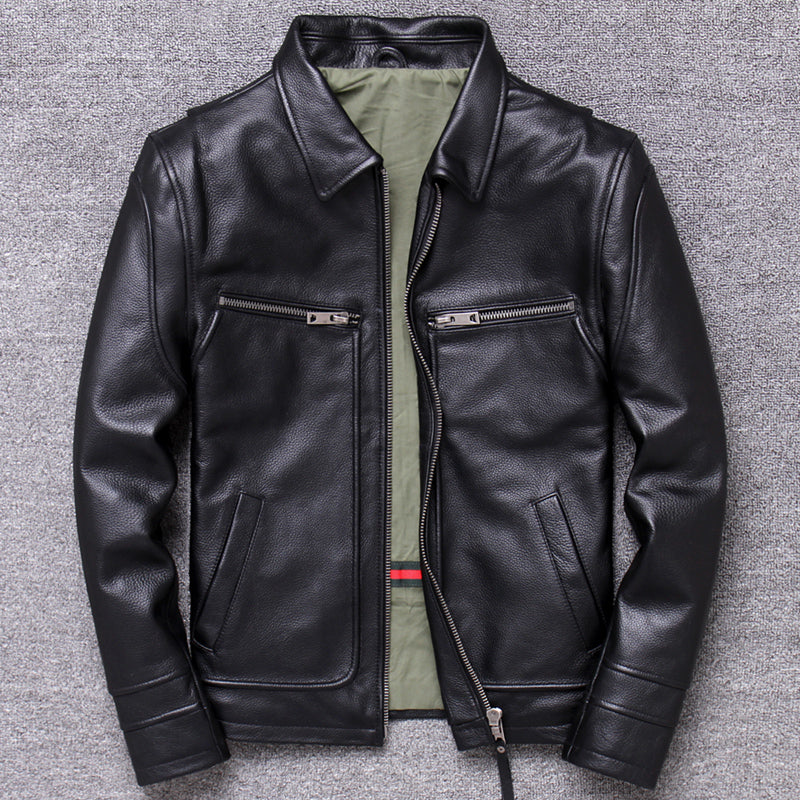 Casual Lapel Motorcycle Leather Jacket-xinru shop