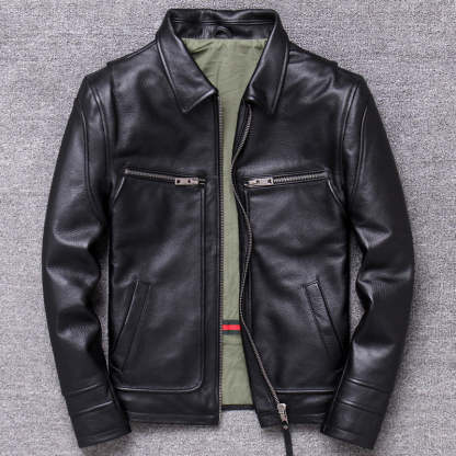 Casual Lapel Motorcycle Leather Jacket-xinru shop