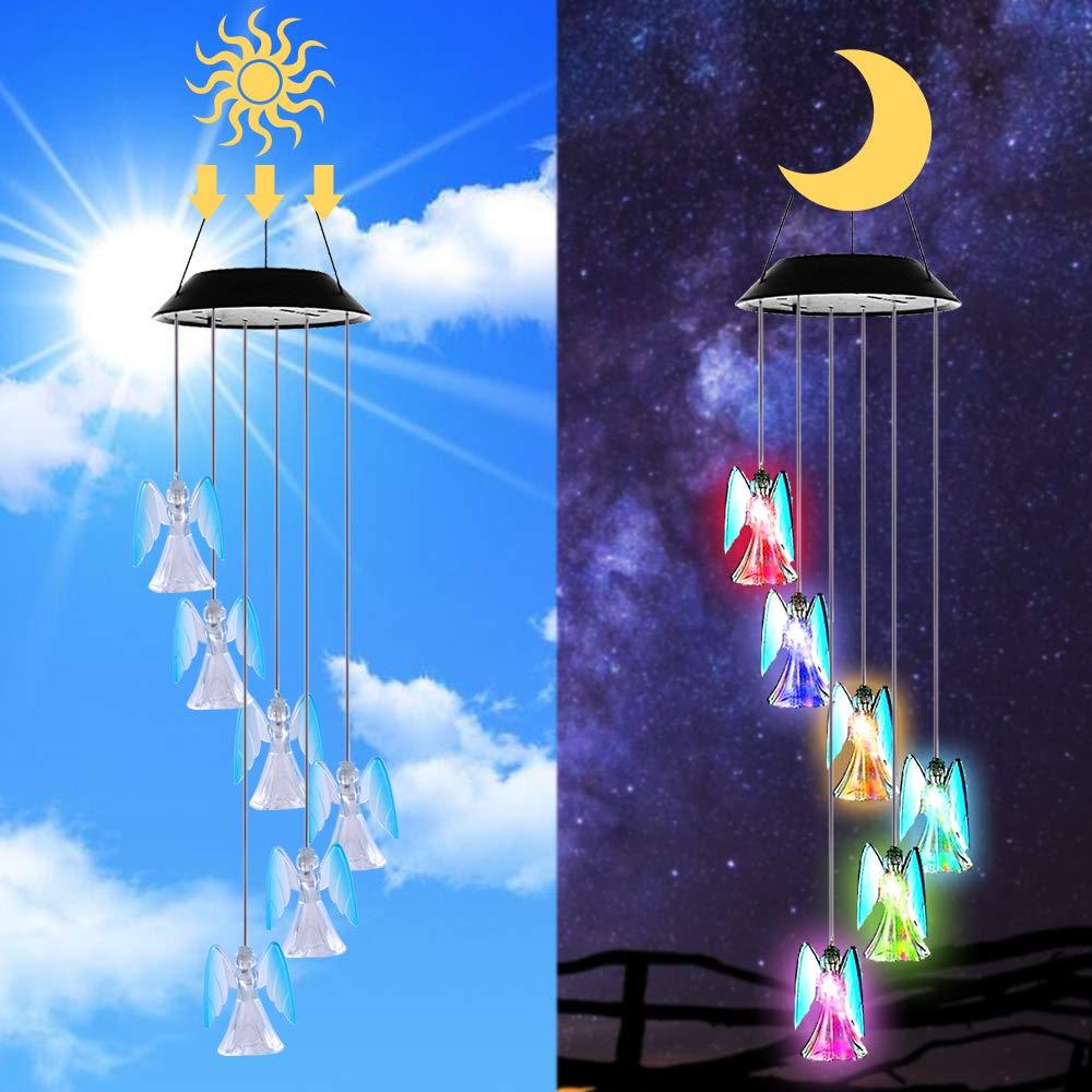 Acelist Lucky Angel Solar Wind Chimes For Outside LED Lights-xinru