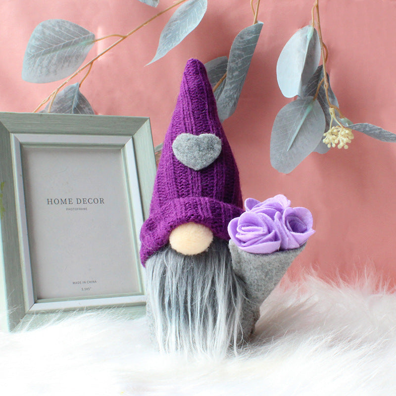 Purple Knitted Hat Mother's Day Gnome-xinru