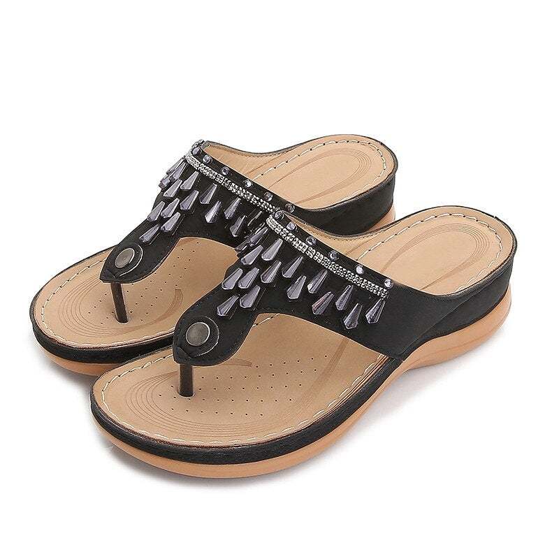 Summer Women Casual Sandal Fashion Ladies Bling Sewing Sandals-xinru