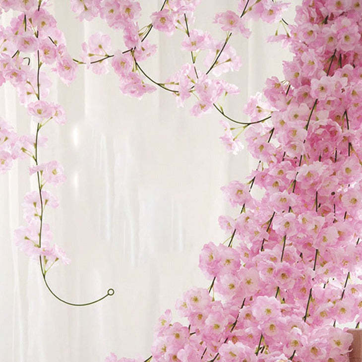 5PCS  Artificial Flower Cherry Blossom Branch Spring Garland For Party Wedding Decoration-xinru