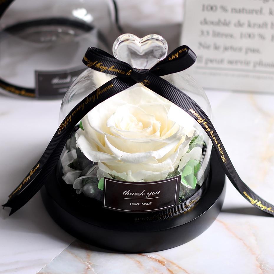 Mother's Day Gift Immortal Enchanted Rose Glass Heart Dome-xinru