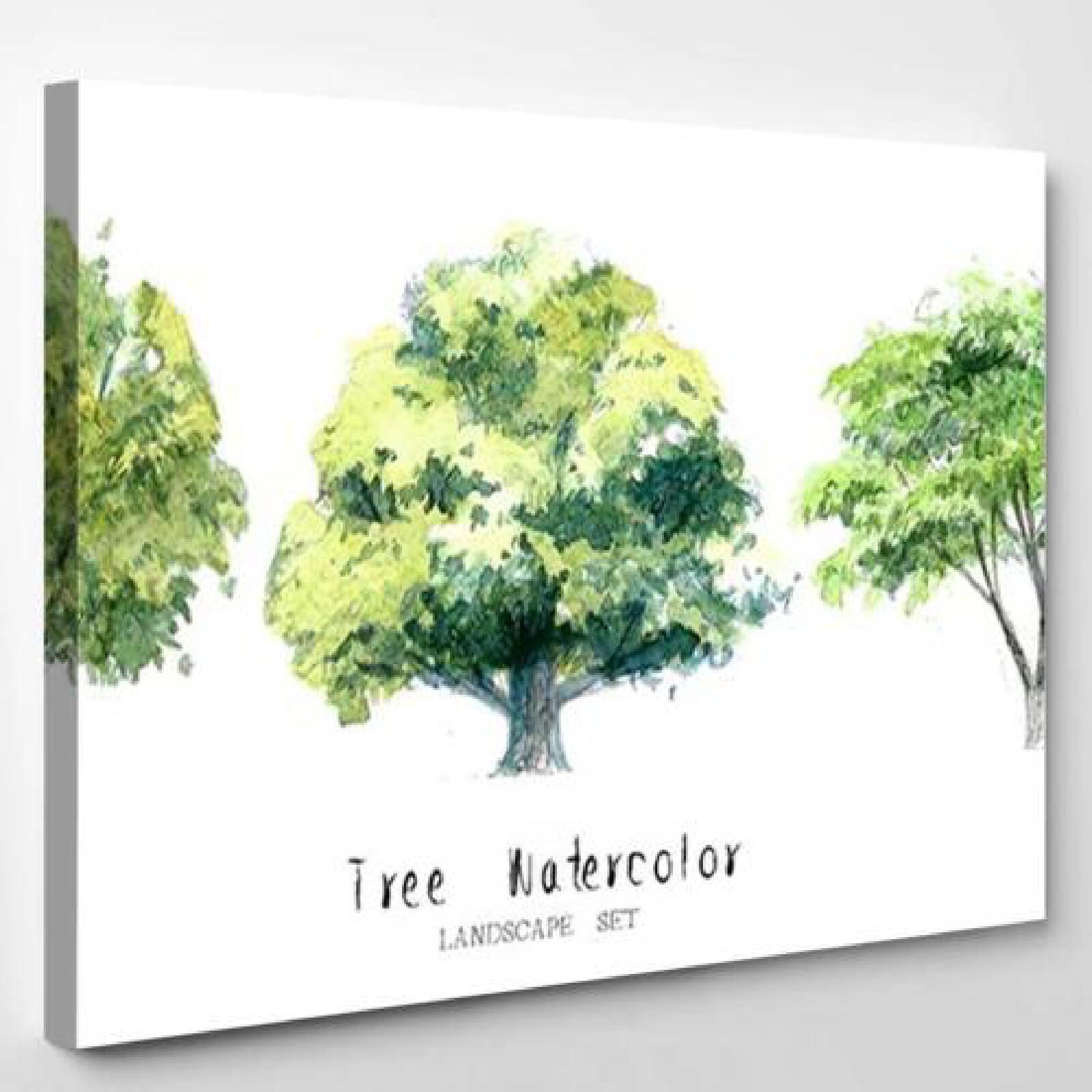 Tree Watercolor Painted Landscape Set Nature-xinru shop