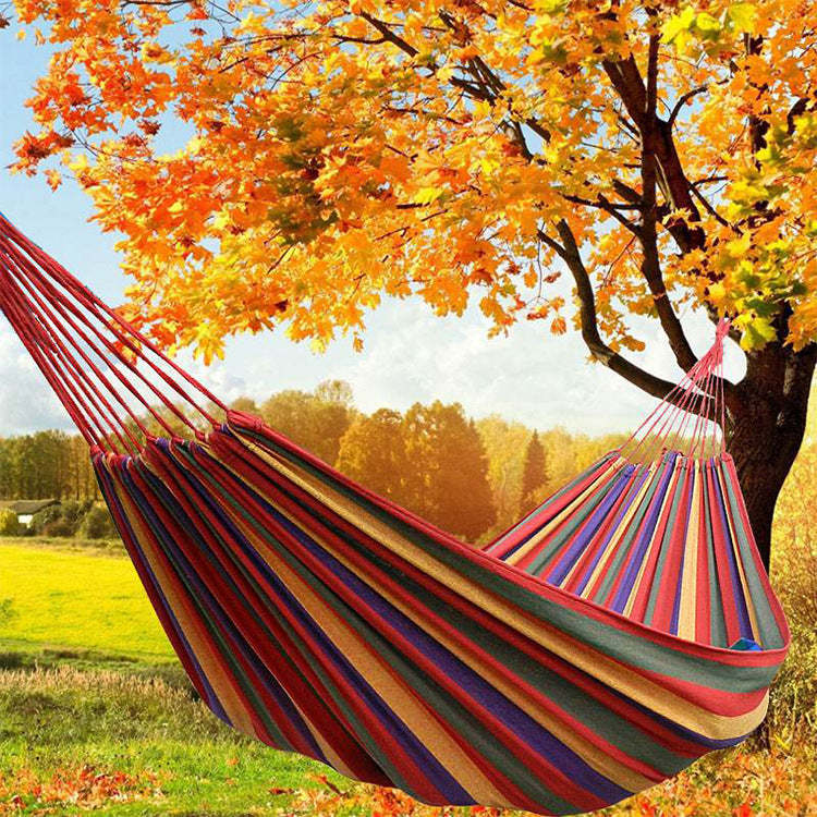 Outdoor Anti-rollover Hammock Portable Canvas Hammock Rainbow Swing-xinru