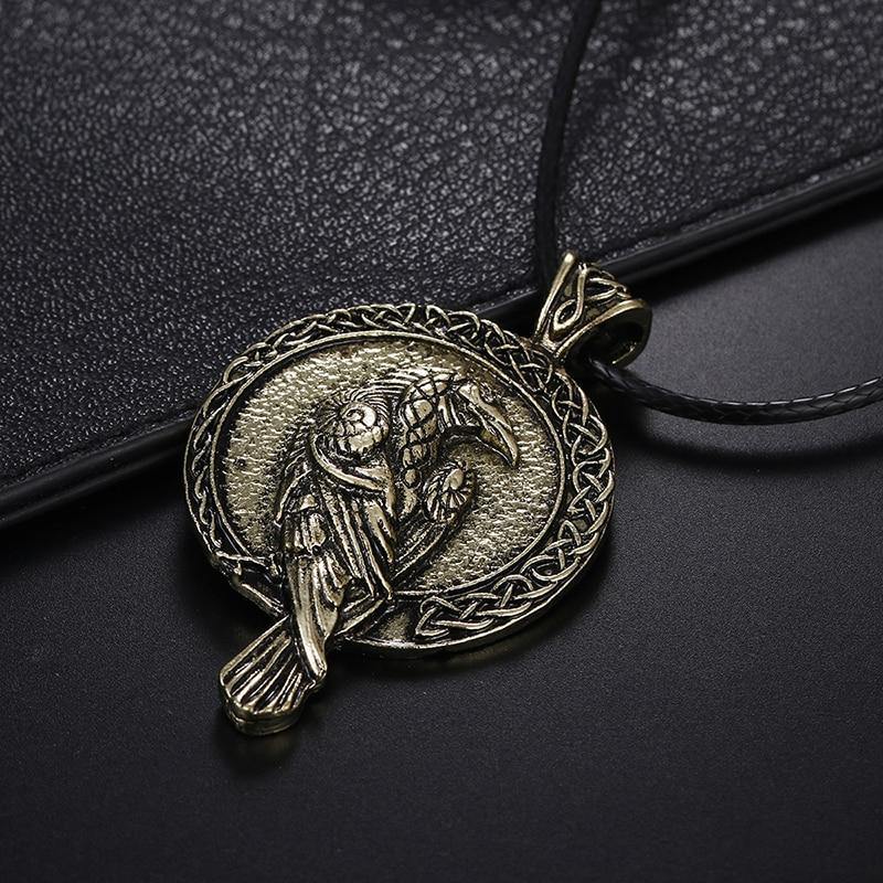 Odin Crow Amulet Viking Necklace Accessories-xinru