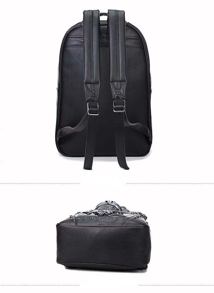 3D Lion King of the Jungle Leather Backpack-xinru shop