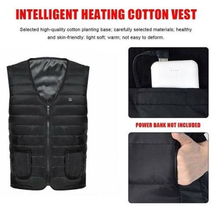 Heated Vest Winter Warm Electric USB Jacket Men Women Heating Coat Thermal-xinru shop