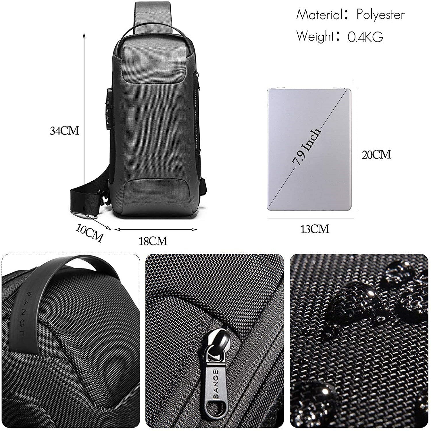 New Carbon Fiber Streamline Anti-Theft Sling Bag-xinru