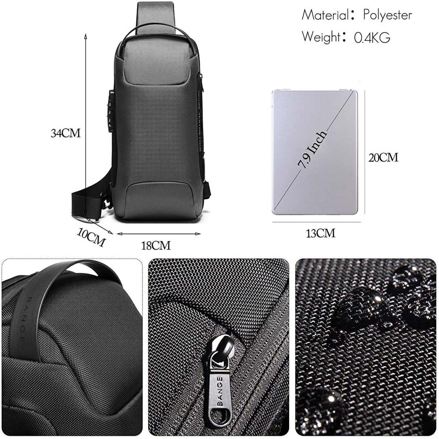 New Carbon Fiber Streamline Anti-Theft Sling Bag-xinru