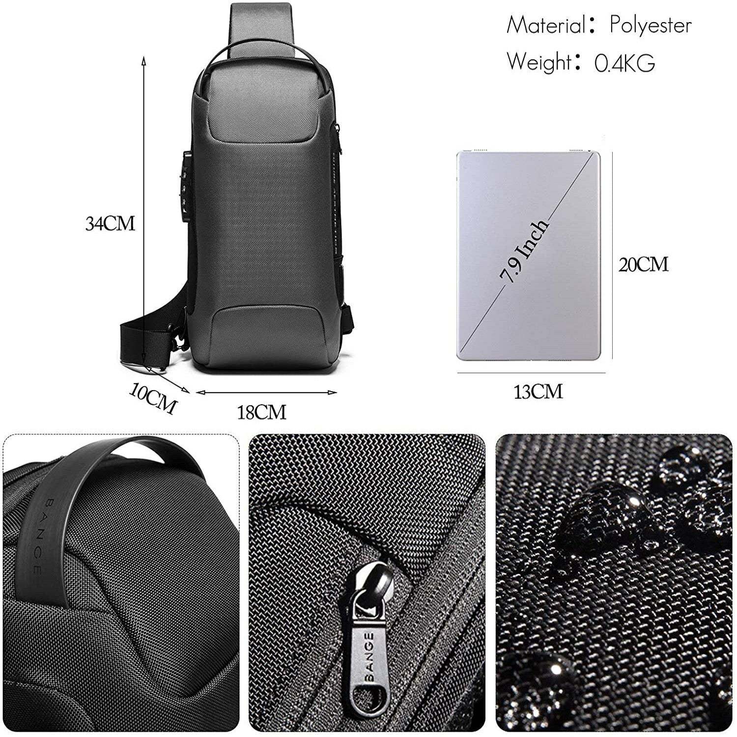 New Carbon Fiber Streamline Anti-Theft Sling Bag-xinru