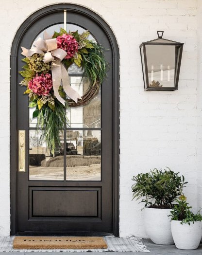 Farmhouse Pink Hydrangea Wreath Rustic Home Decor-xinru